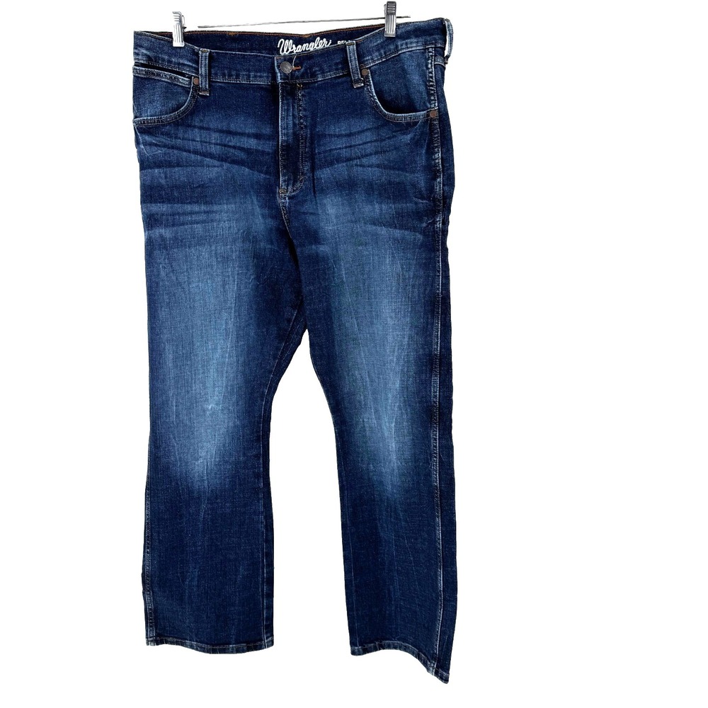 NEW Wrangler Retro‎ Relaxed Elmont Bootcut Jeans Men's 38X32 Dark Wash Landman